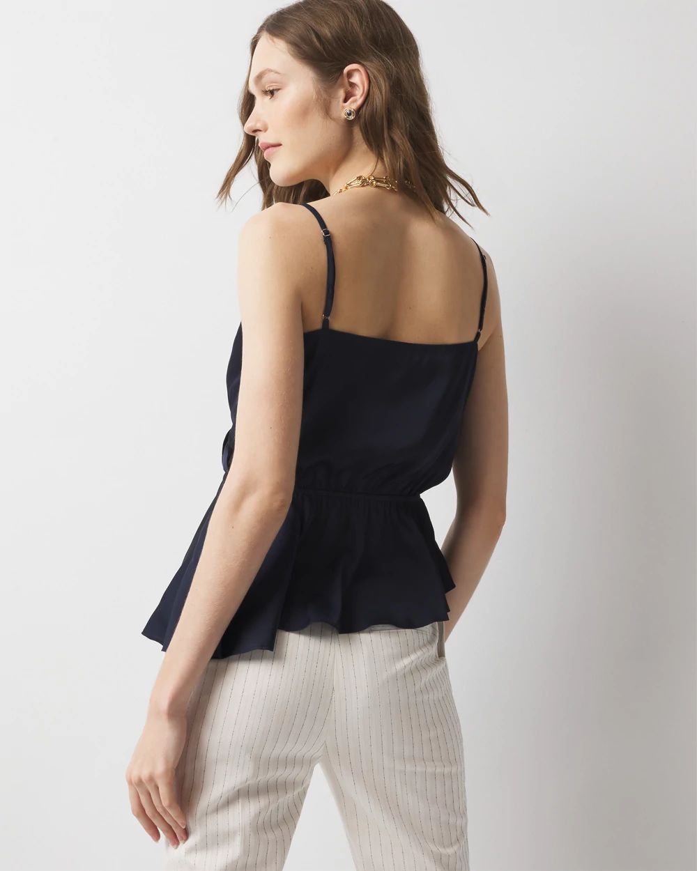 トップス SanrioxALEXIASTAM ShoulderRibbonCamisole Samantha Scalloped Collar Sleeveless Top, (5 Colors) – Stitchy Fish